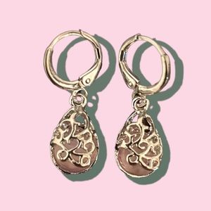 Light Pink Stone Dangle Earrings